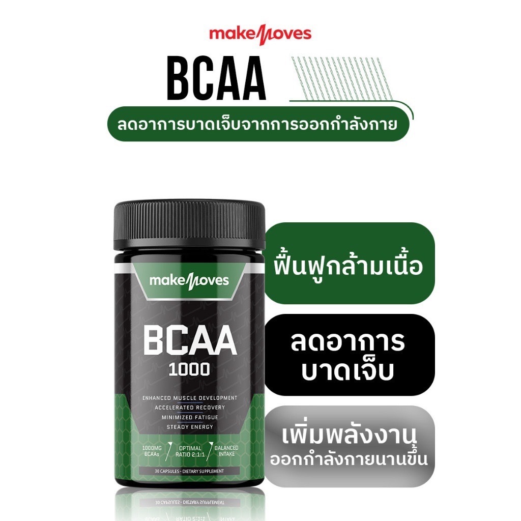 2แถม1 BCAA 1000 mg ตัวช่วยลดการเมื่อยล้าของกล้ามเนื้อ ลดการสลายของโปรตีน