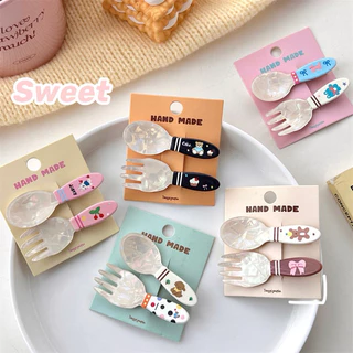 Cute 211 กิ๊บติดผม กิ๊บหนีบผมช้อนส้อม 2 ชิ้น/แพ็ค