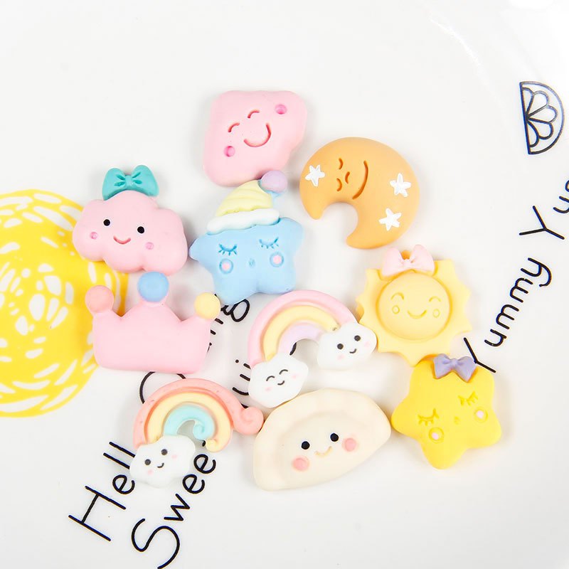 B016 เรซิ่น Rainbow Star 3D (ชุด 10 ชิ้น) อุปกรณ์ตกแต่ง งาน DIY แต่งเคสโทรศัพท์ งานฝีมืออื่นๆ พร้อมส่งจากไทย