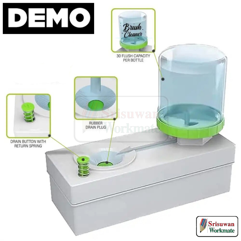 DEMO Brush Rinser ถังล้างพู่กัน กึ่งอัตโนมัติ ยี่ห้อ เดโม่ แท้ จำหน่ายคละสี 1 ใบ
