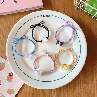 1 บาท💥ยางรัดผมSanrio ความยืดหยุ่นสูง น่ารักลายการ์ตูน สีแคนดี้เลือกสีได้ สไตล์ญี่ปุ่น และเกาหลี นักเรียนสำหรับผู้หญิง -T