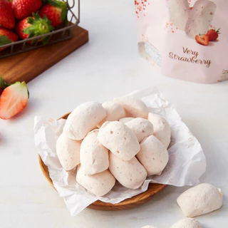 เมอแรงค์ สูตรไม่เติมน้ำตาล คีโต รส Very Strawberry (Sugarless) คีโตแท้ 100% ขนมคีโต ขนมคลีน keto meringue เมอแรงค์คีโต