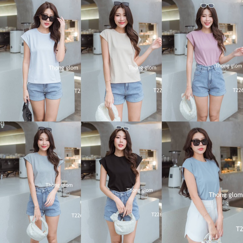 เสื้อแขนล้ำทรงoversize ตัวยาวเนื้อผ้ายูนิโคล่ Thong glom