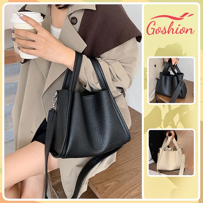 [จัดส่ง​ใน​ 24​ ชม ]​​ กระเป๋าถือสตรีหนังนิ่มความจุขนาดใหญ่เรียบง่ายกระเป๋าสะพายไหล่กระเป๋าสะพายข้าง