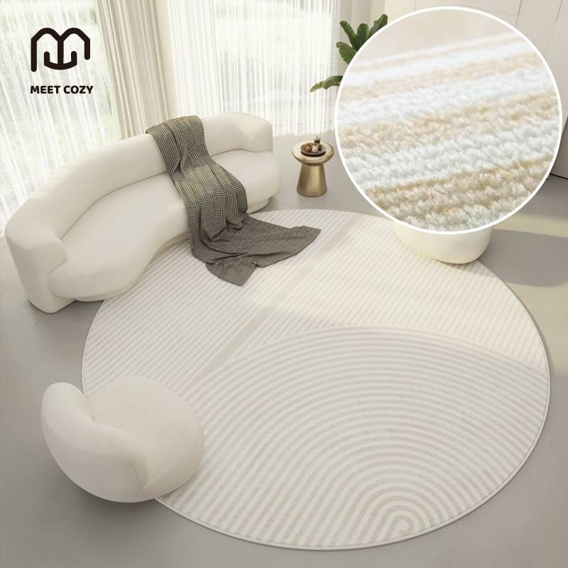 MEET COZY พรมปูพื้นห้อง  พรมวงกลม carpet living room  พรมมินิมอล สไตล์เกาหลี #1 DKF-Summer