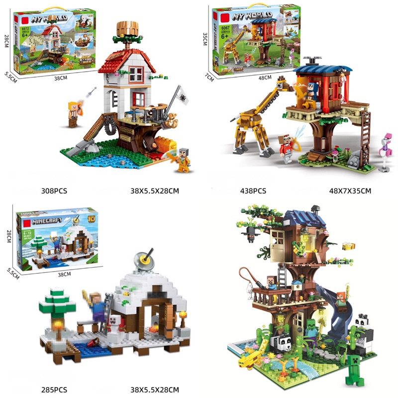 พร้อมส่ง ตัวต่อมายคราฟ เลโก้มายคราฟ ตัวมายคราฟ minecraft ตัวต่อบ้านต้นไม้