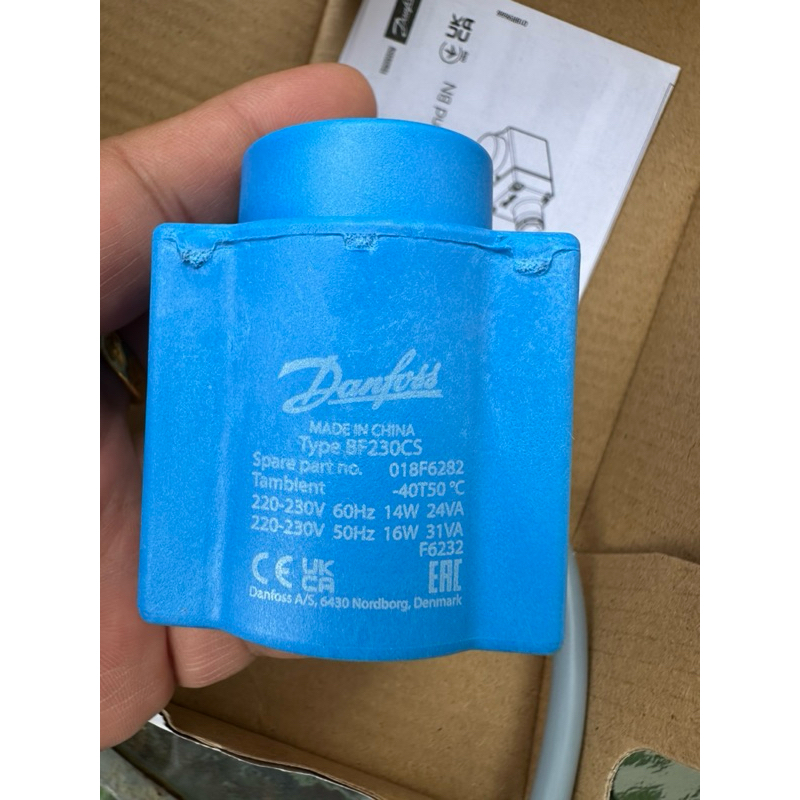 Danfoss Solenoil Coil พร้อมสาย, Model: 018F6282 ,220V,16W