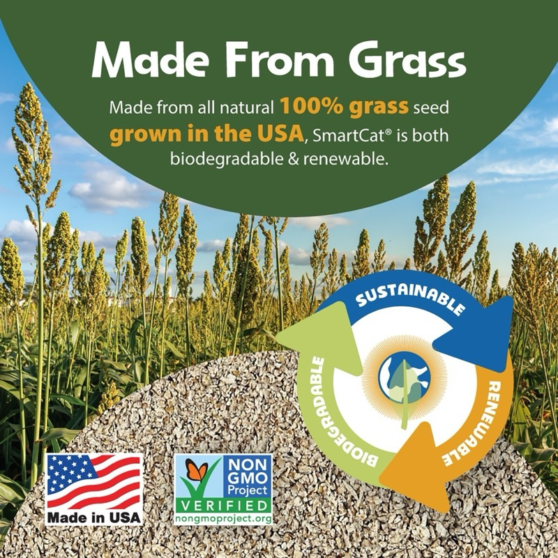 Smart Cat 20ลิตร(9.07kg) ทรายแมวธรรมชาติ 100% ผลิตจากหญ้าปลูกในฟาม ทิ้งชักโครกได้ - รูปที่ 6