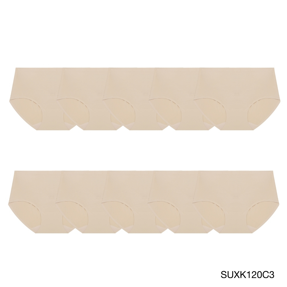 Sabina กางเกงชั้นใน (Set 10 ชิ้น) (ทรงHalf) รุ่น Soft Collection Seamless รหัส SUXK120C3 สีเนื้อเข้ม