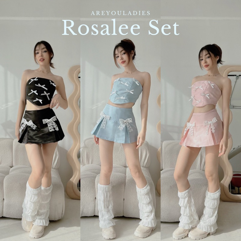 NO.405 ROSALEE SET ชุดเซ็ทเวียดนามซาติน แต่งโบว์