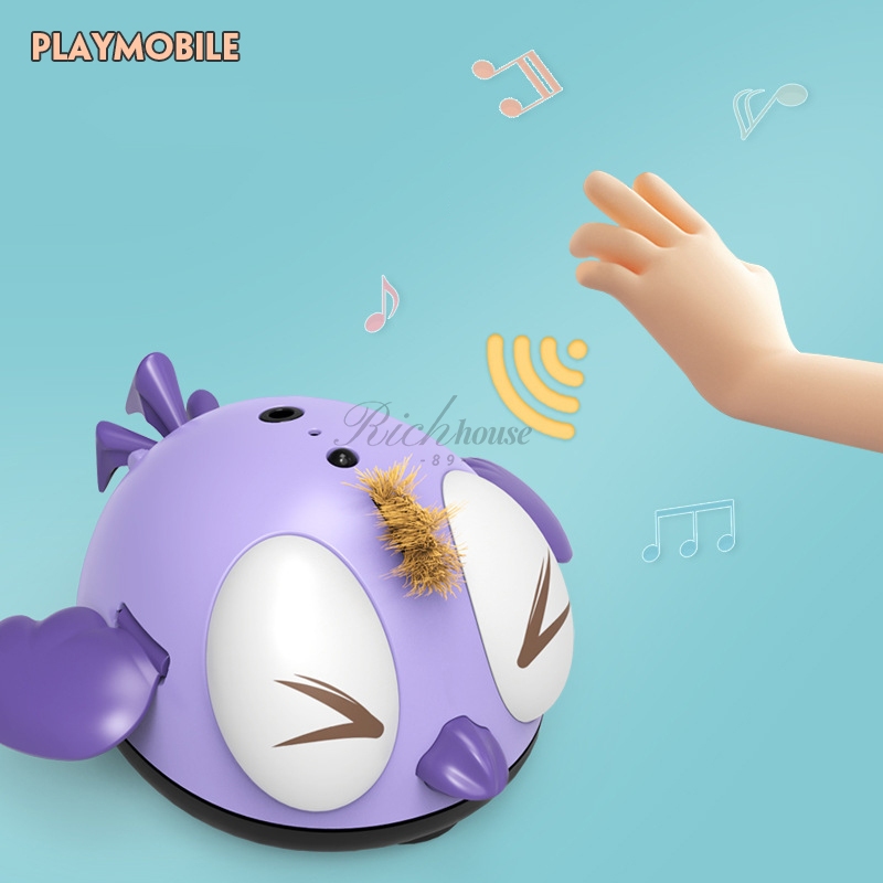 รถของเล่นอัจฉริยะ กันตก 5 นิ้ว สําหรับเด็ก ของเล่นเด็กที่ป้องกันการชนของไก่ที่สมจริงสำหรับเกมในร่มอั