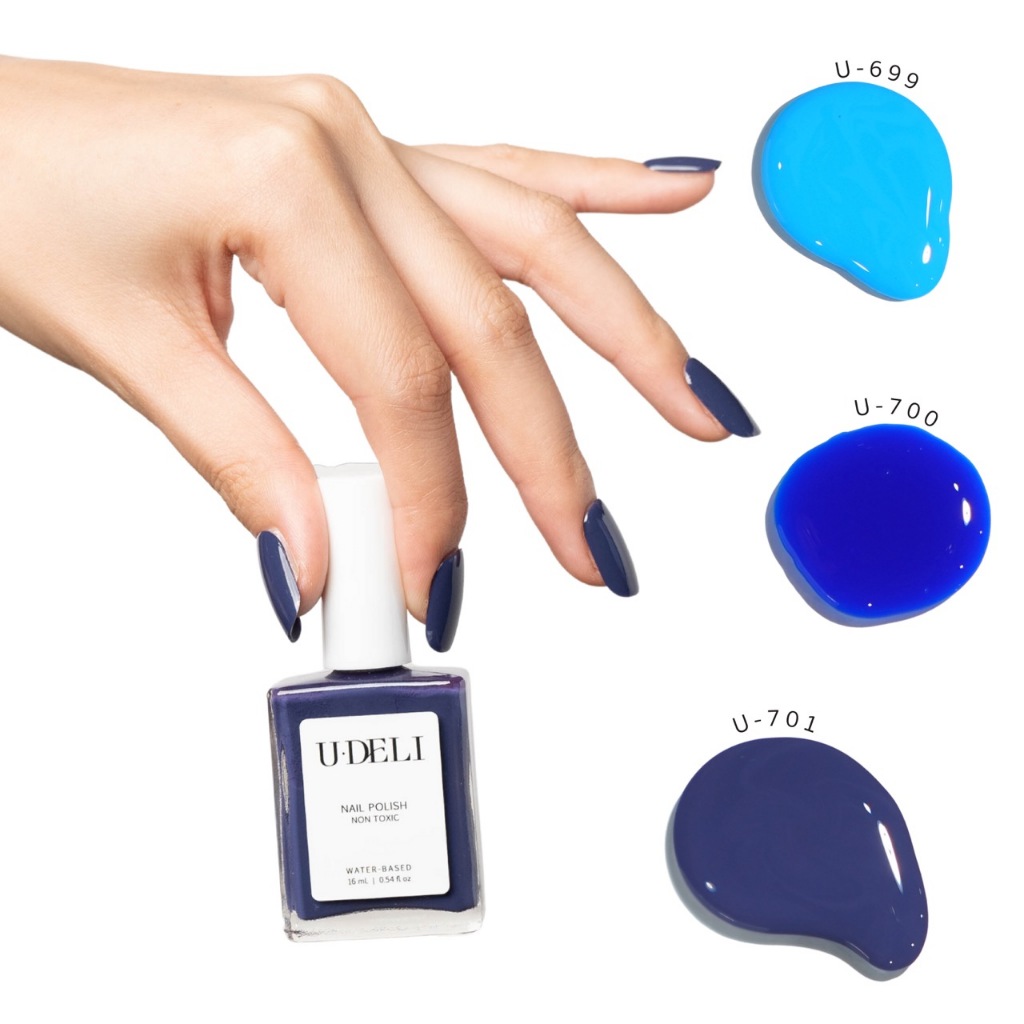 สีทาเล็บกึ่งเจล U-DELI 16ml (ไม่อบ) Vegan Nail Polish Blue Tone โทนสีฟ้าหลากหลายสไตล์ น่ารัก Group