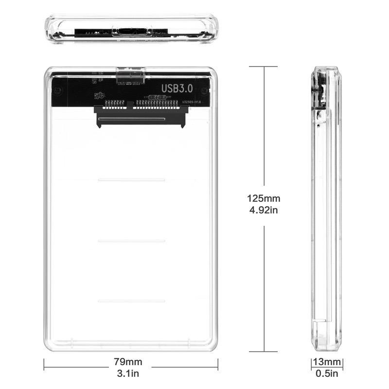 [จัดส่งในพื้นที่] กล่องใส่ HDD แบบใส Harddisk SSD 2.5 inch USB3.0 แรง Hard Drive Enclosure 2139U3 (ไม่รวม HDD)