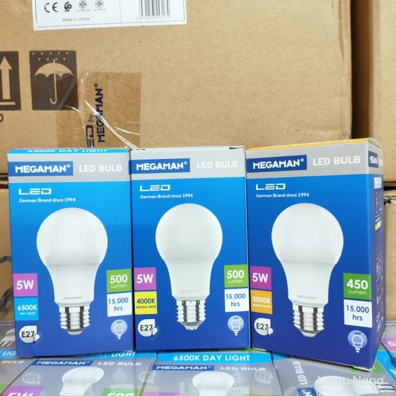Led Bulb A60 5w มีหลายแสงให้เลือก DL , WW, CW E27 Megaman ราคาประหยัด