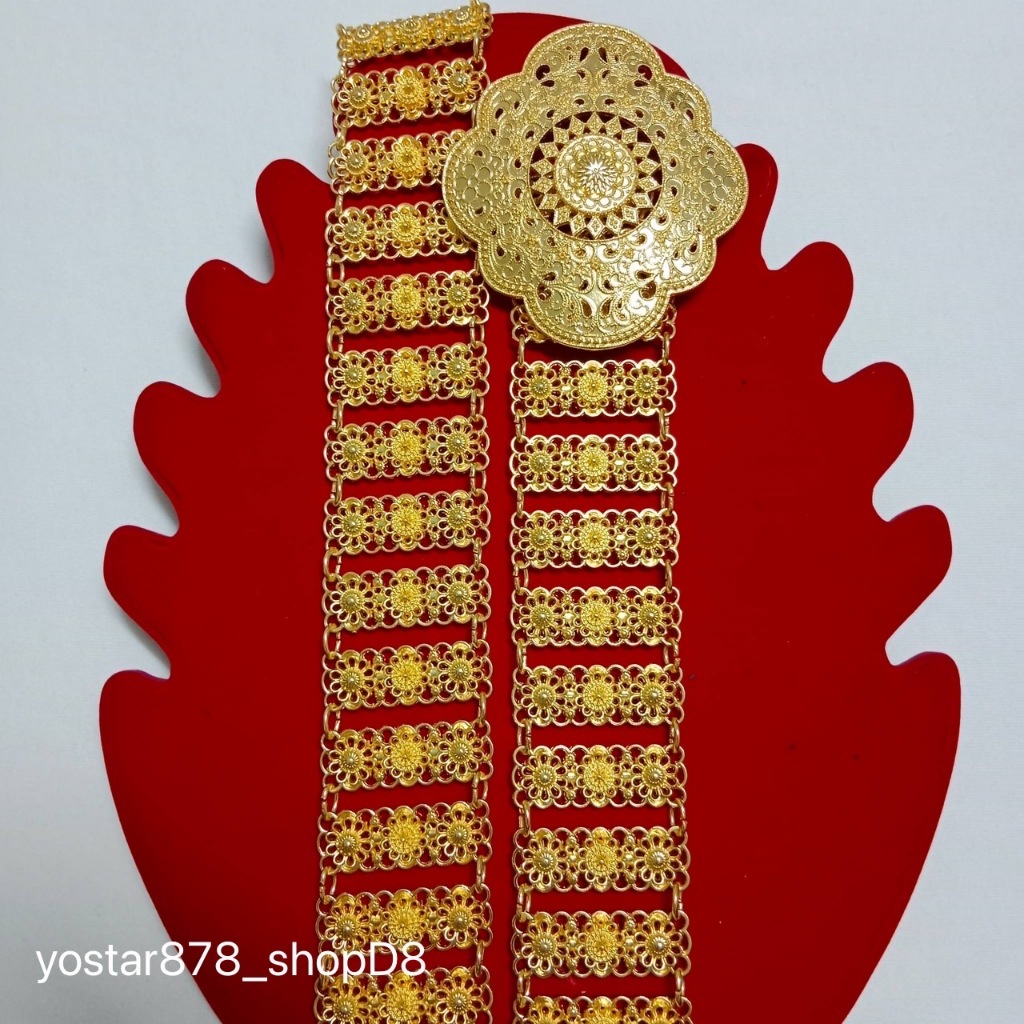 เข็มขัดทอง เส้นใหญ่ ตกแต่งเจ้าสาว เจ้านาง ตกแต่งชุดไทย ออกงานต่าง ๆ มีหลายแบบให้เลือก สินค้าพร้อมจัดส่งจากประเทศไทย