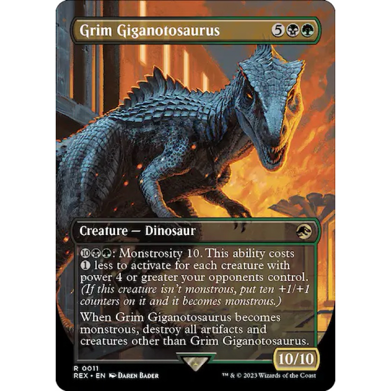 MTG (REX) Grim Giganotosaurus (Universes Beyond: Jurassic World Collection) (R)