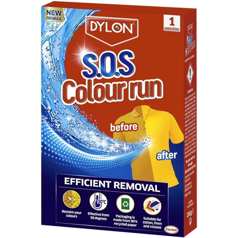 Dylon SOS Colour Run Remover ผลิตภัณฑ์ขจัดคราบสีตก สำหรับผ้าสี-ผ้าขาว ขจัดคราบสีตกจากการซัก ไดลอน