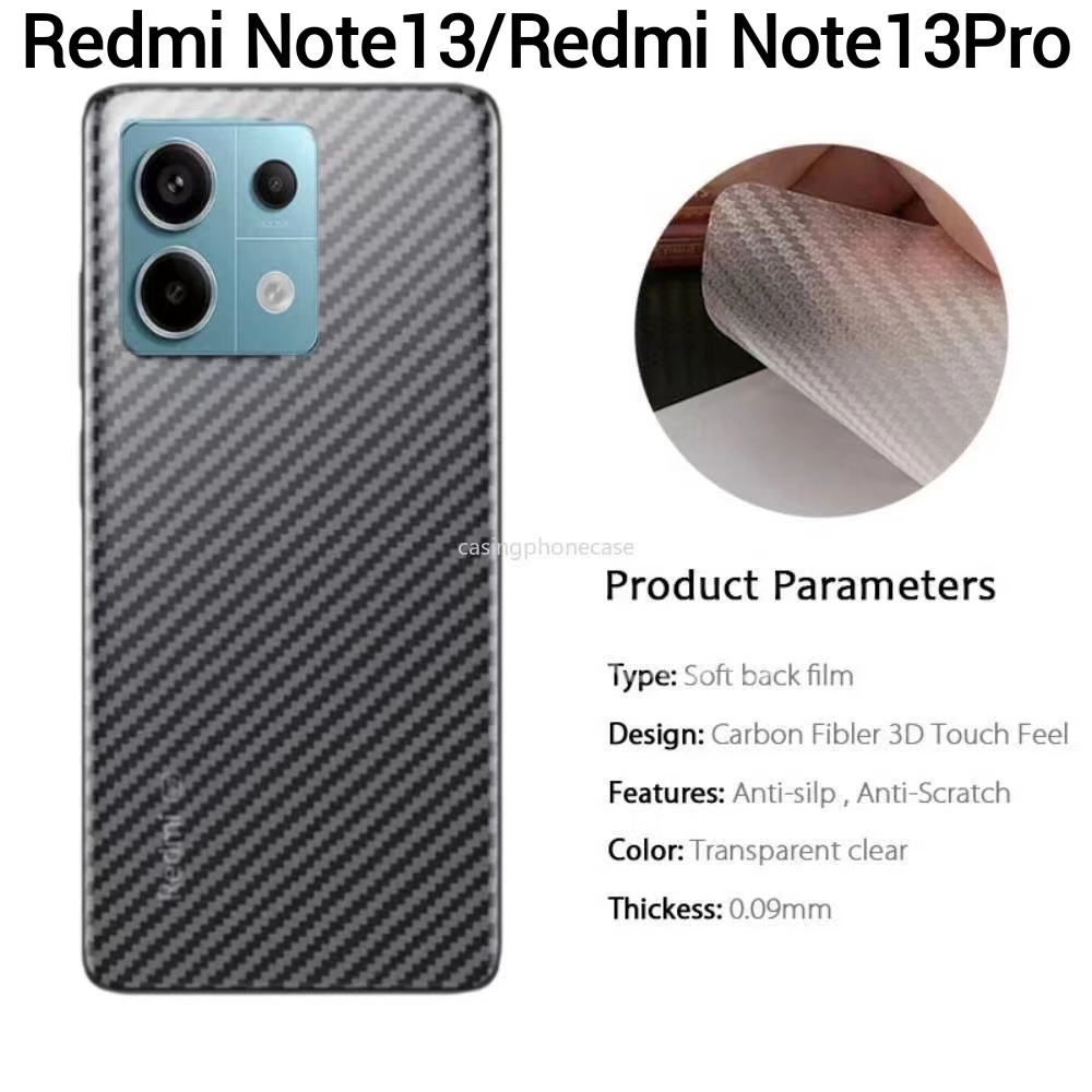 Redmi Note13Pro Plus(พร้อมส่งในไทย)ฟิล์มหลังเคฟล่าRedmi Note13 5G/Redmi Note 13 Pro/Redmi Note13Pro+