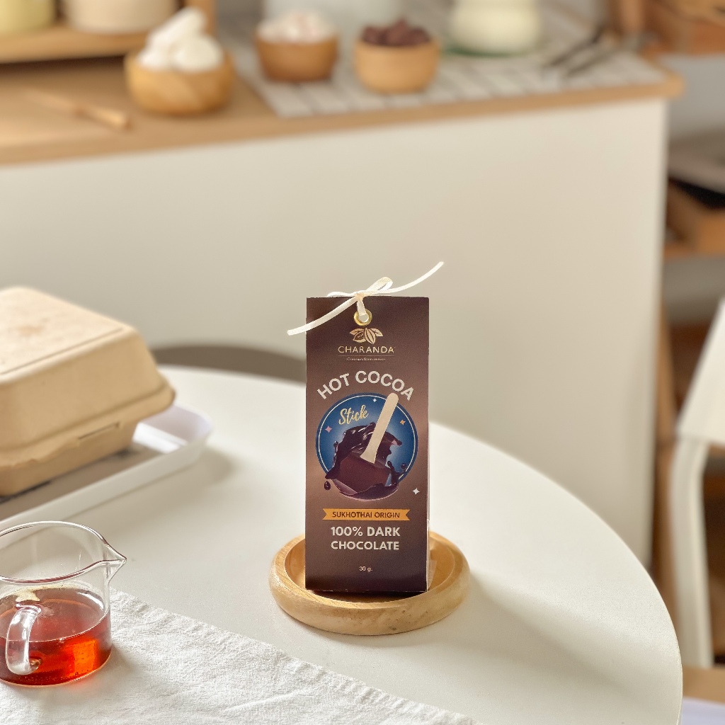 CHARANDA Hot Cocoa Stick 100%Dark Chocolate ฮ็อต โกโก้ สติ๊ก 100% ดาร์ก ช็อกโกแลต