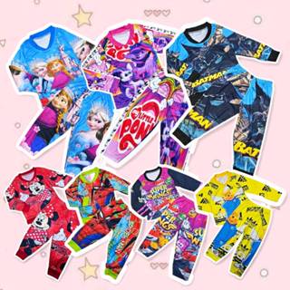 ชุดนอนเด็ก แขนยาว กางเกงขายาว ผ้าไมโคร ไซส์ S-M ชุดเด็กลายกา…