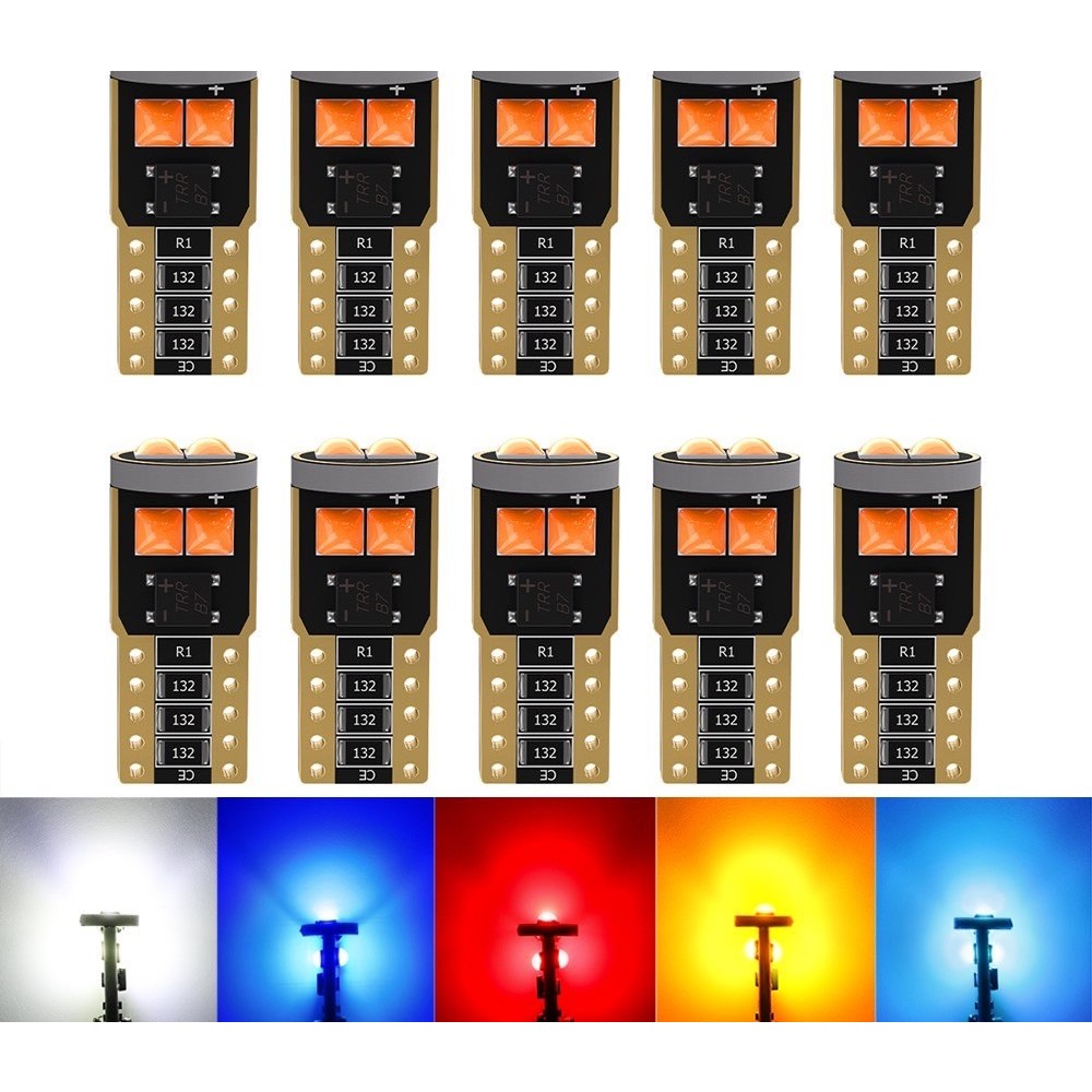New หลอดไฟหรี่ Led T10 (1 ชิ้น) W5W Ba9S Canbus 194 501 6Smd 3030 สําหรับตกแต่งรถยนต์ และมอไซค์