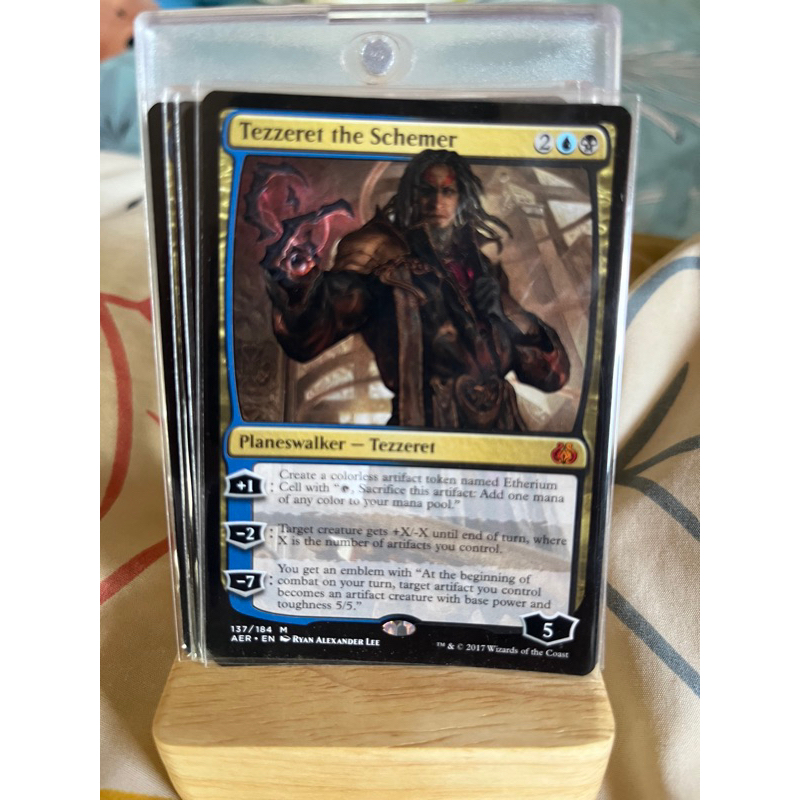 การ์ด MTG Tezzeret the Schemer Magic the gathering EDH รุ่น AER สภาพ Nm