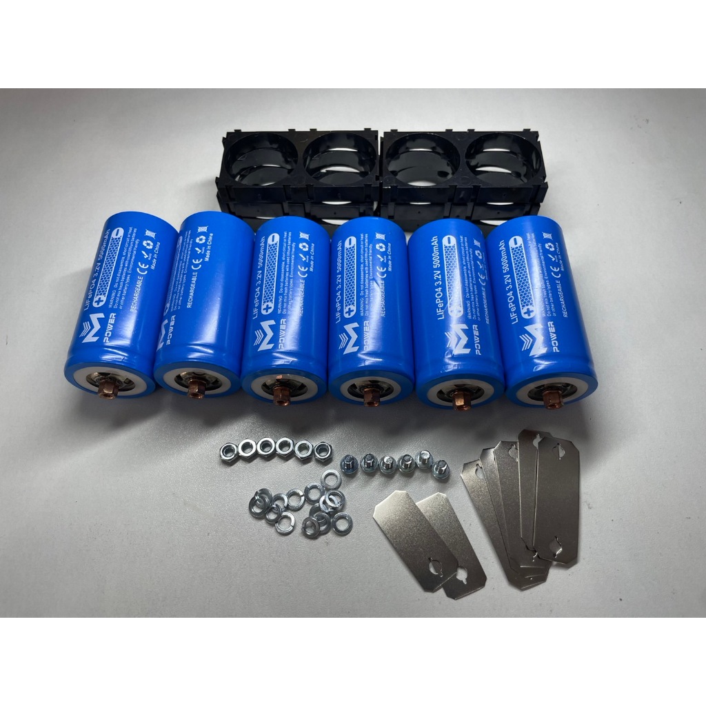 แบตเตอรี่ลิเธียมฟอสเฟต ยี่ห้อ Mpower 32650 3.2V 5,000-5,700mAh หัวน็อต ชุด6ก้อน