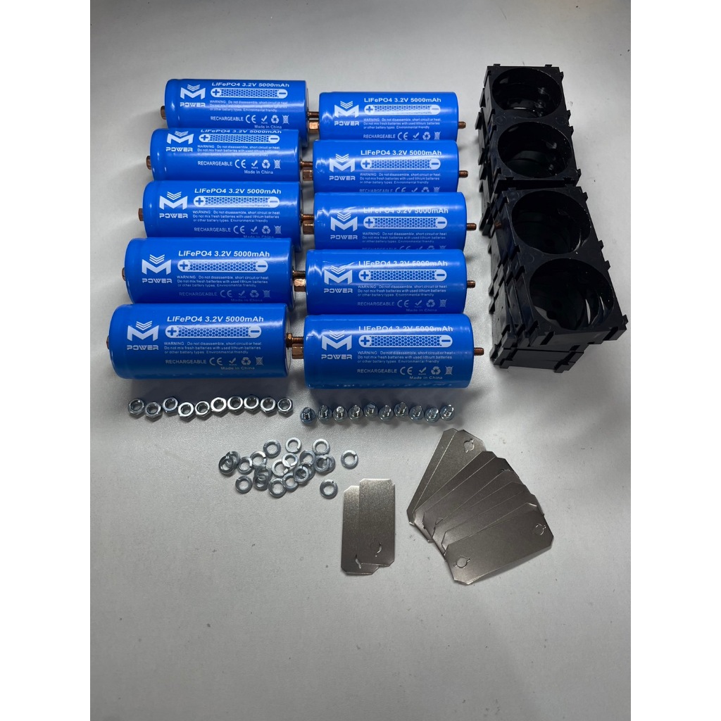 แบตเตอรี่ลิเธียมฟอสเฟต ยี่ห้อ Mpower 32650-32700 3.2V 5,000-5,700mAh หัวน็อต ชุด10ก้อน