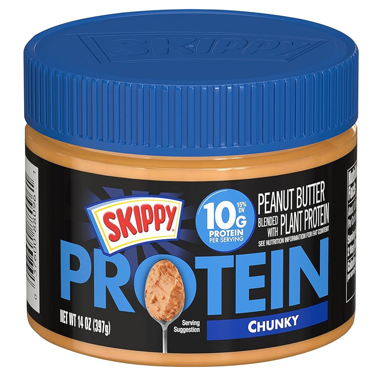 SKIPPY Chunk Peanut Butter Blended with Plant Protein 14oz สกิปปี้ โปรตีน เนยถั่วชนิดหยาบ 397g.