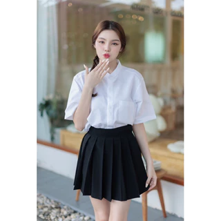 เสื้อนักศึกษาทรงบอย เสื้อคอจีน เสื้อทรงบอยคอจีน( ผ้าอ็อกฟอร์ด )Size : 36 - 50 นิ้ว