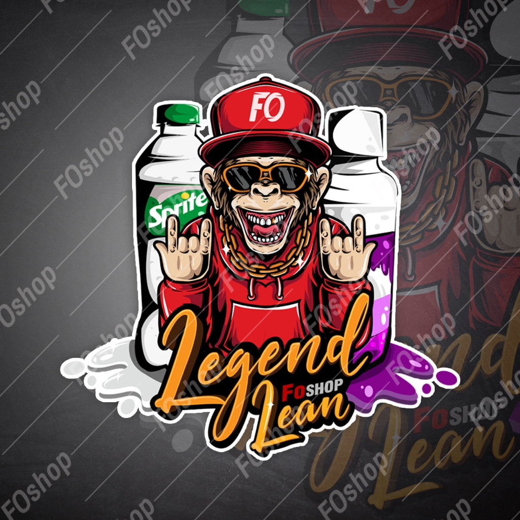 สติ๊กเกอร์ " Legend Lean " (ลิง) สติ๊กเกอร์คุณภาพ เคลือบใส ติดแก้ว ติดรถมอไซซ์ ฯลฯ