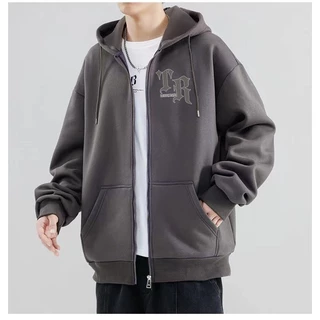 TS MEN เสื้อกันหนาวมีซิป เสื้อแขนยาวมีฮู้ด ผ้าสำลี ผ้าหนาดีใส่สบาย รุ่น0213