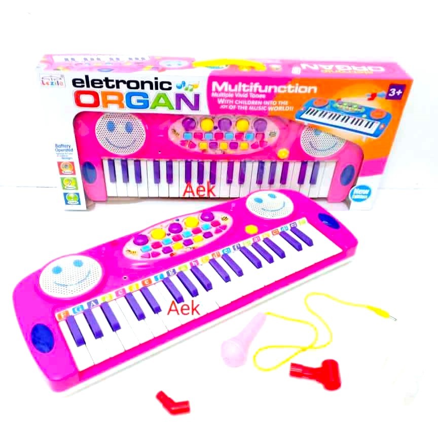 ออแกน ของเด็กเล่น ELECTRONIC ORGAN Multi Function  เปียโน คีบอร์ด ใส่ถ่าน มีไมค์ มีขาตั้ง ตรงปก พร้อมส่ง จากไทย 3702