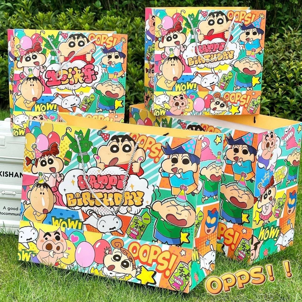 ส่งจากไทย ถุงของขวัญ ลายชินจัง ถุงหูหิ้ว Birthday bag Shin chan วันเกิด ของขวัญ