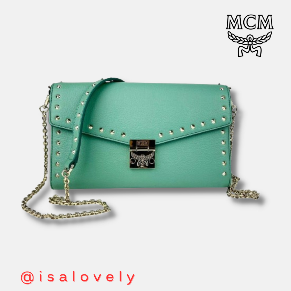 📌Isa Lovely Shop📌 ⚠️มีตำหนิ⚠️  MCM Millie Crossbody in Park Avenue Leather color: Mint