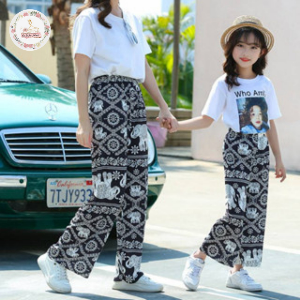 กางเกงเด็กลายช้าง กางเกงเด็กเนื้อผ้านุ่มลื่นใส่สบาย  มีหลายสีให้เลือก #312