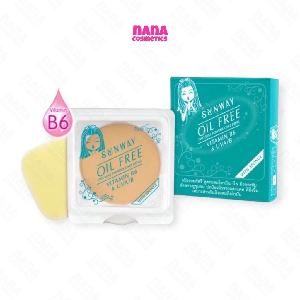 ซันเวย์ ออยล์ฟรี ทูเวย์ พาวเดอร์ เค้ก รีฟิล แป้งพัฟ ควบคุมมัน Sunway Oil Free Two-Way Powder Cake Refill