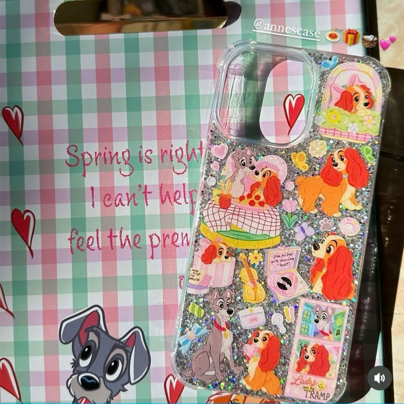 เคส Lady and the tramp 〽️🍝🫶🏻 ลายวินเทจ น้องหมาน่ารัก