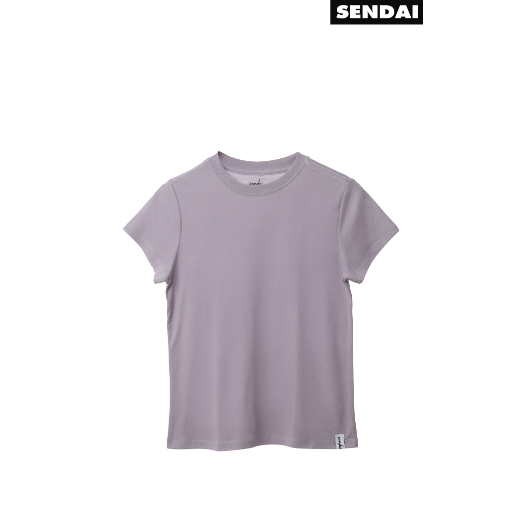 SENDAI เสื้อยืดคอกลมผู้หญิง สีม่วง