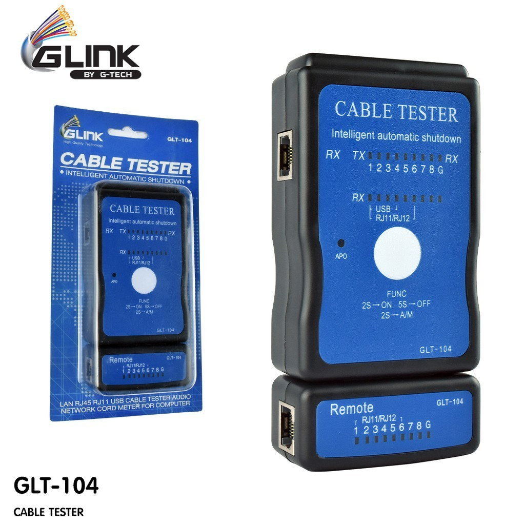 Glink GLT-104 Cable Tester อุปกรณ์วัดสัญญาณสายแลน