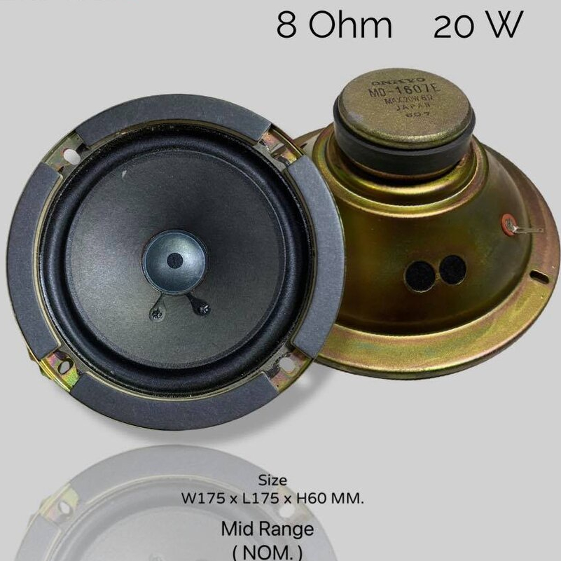 ดอกลำโพง เสียงกลาง (Nom) 8 Ohm 20W หน้าดอก 5.5 นิ้ว Onkyo Japan (แท้) NOS