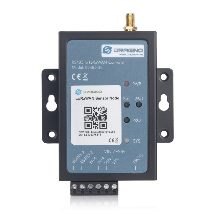 Dragino RS485-LN | RS485/Modbus to LoRaWAN Converter