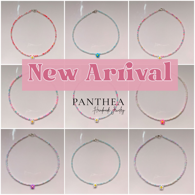 Pantheadesign สร้อยลูกปัดห้อยเดซี่ โทนสีล่าสุด ลิงค์ที่5 สร้อยเกาหลี มีไซส์ยาว