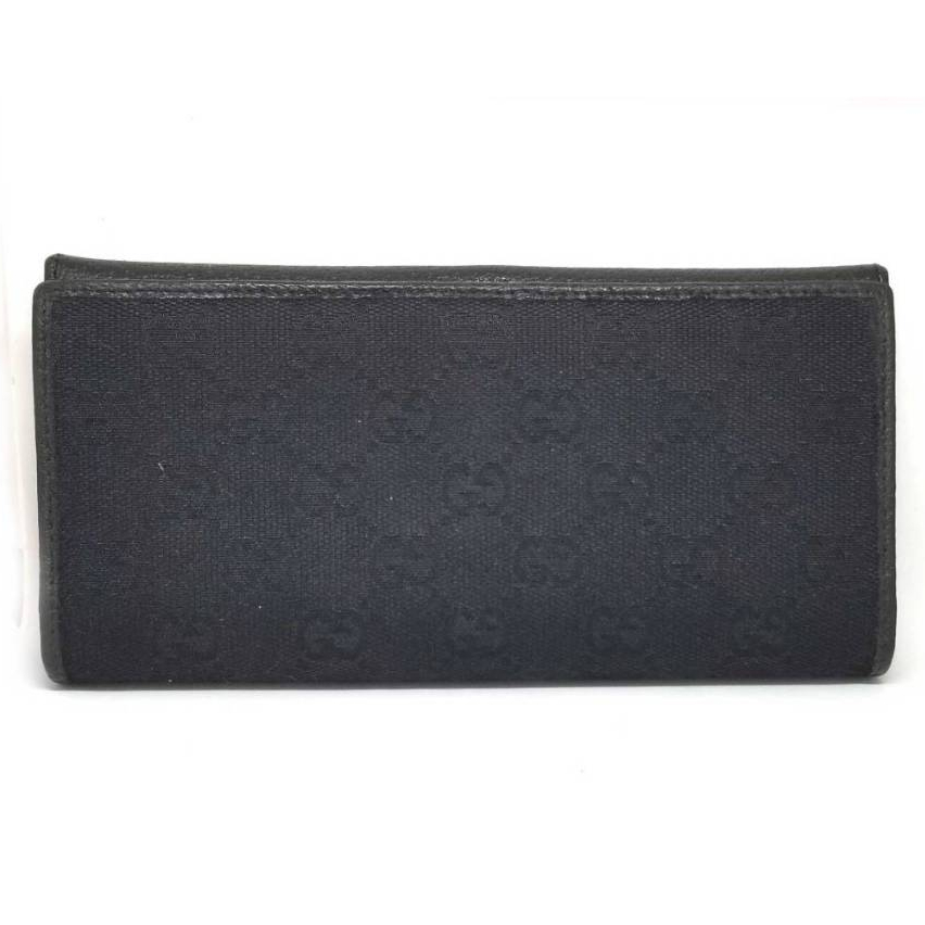 Gucci Bifold Long Wallet GG Black GG Canvas Men's Women's Small GUCCI Wallet [Ship from japan]