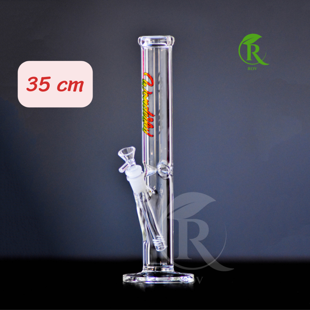 บ้องแก้ว35cm หนา6mm ใช้ดียอดนิยม พร้อมหลอดและโจ๋แก้ว