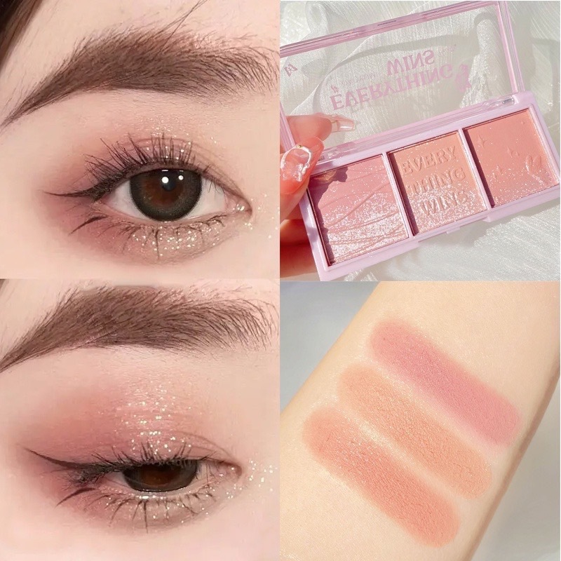 พาเลท บลัชออน ไฮไลท์​ Xiaoyumi​ Highlight 3 สี บลัชออ​นหน้าเงา หน้าฉ่ำฉ่ำวาว ผิว​โกลว์​ สีสวย ติดทนนาน  มุกธรรมชาติ