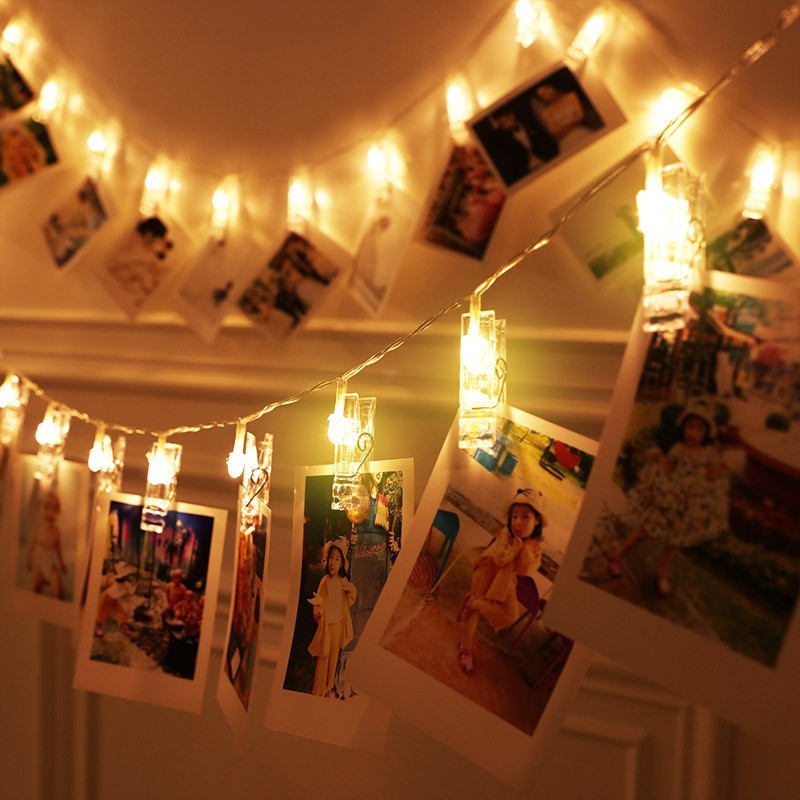 Panasi ไฟตกแต่ง (คลิ๊ปรูป) 20หัว ไฟตกแต่งห้อง หนีบรูป  ไฟตกแต่ง ไฟประดับห้อง ขนาดยาว 3 เมตร คลิปหนีบกระดาษรูปถ่าย