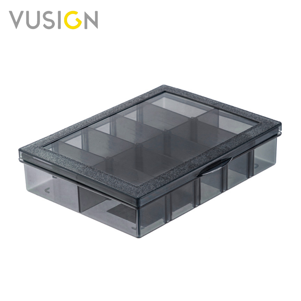 Vusign กล่องอะไหล่ กล่องใส่อุปกรณ์ พระ เครื่องประดับ กล่องพลาสติกใสแบ่งช่อง ที่กั้นถอดได้ แข็งแรง ไม่แตกง่าย Tool Box