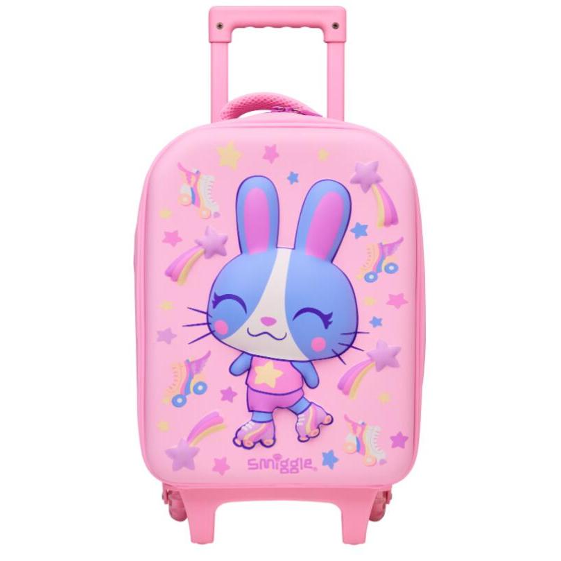 Smiggle Junior Hardtop Trolley Bag กระเป๋าล้อลากสมิกเกอร์  ลาย กระต่ายชมพู พร้อมส่งในไทย