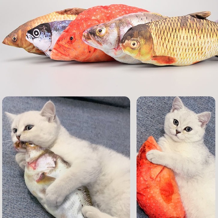 ของเล่นแมว ปลาดุ๊กดิ๊ก ดิ้นได้ มีแบตเตอรี่ในตัว ฟรี สายชาร์จUSB ปลากัด ตุ๊กตาปลา ปลาแมวตุ๊กตาปลาของเล่นสัตว์เลี้ยง